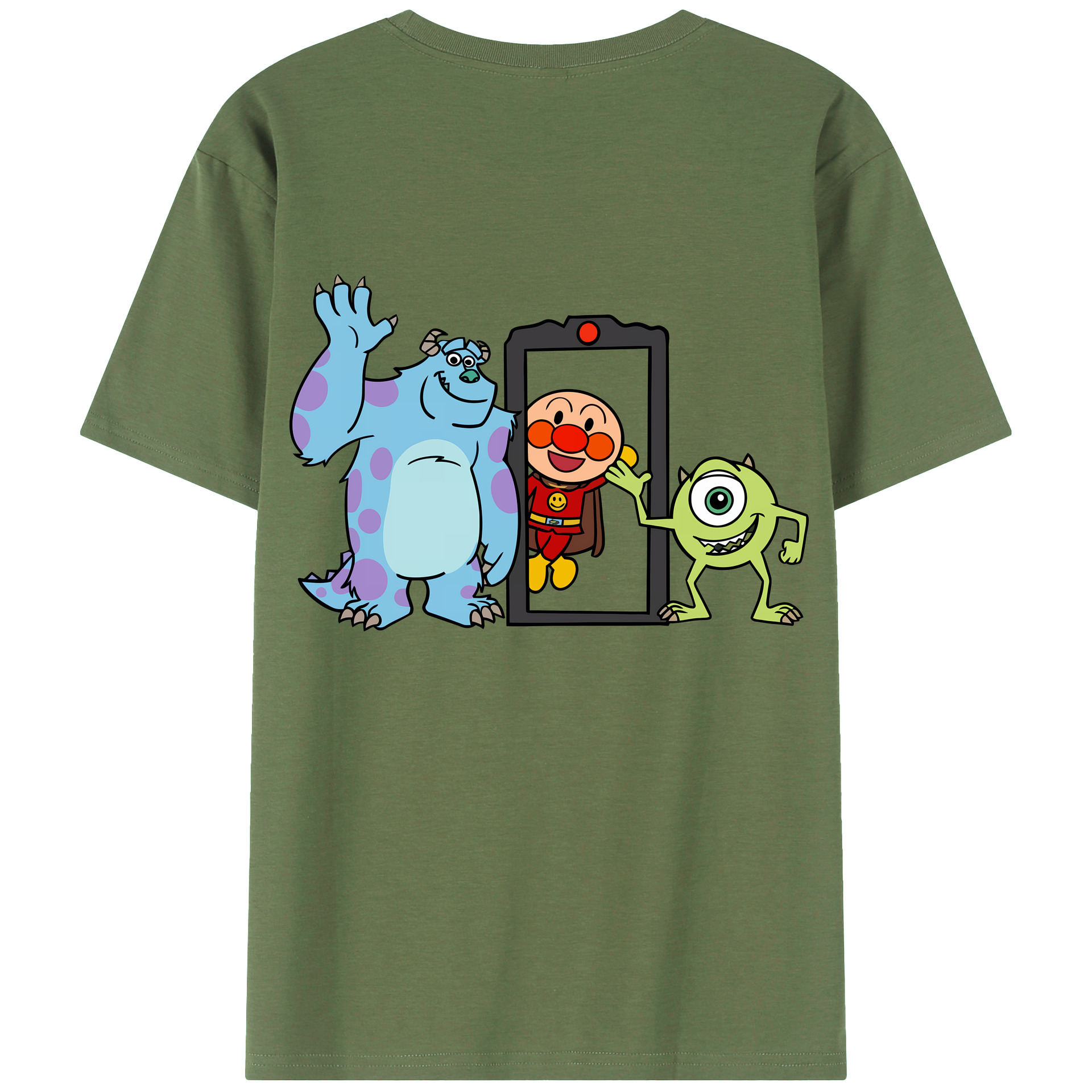（画像用） アンパンマン Anpanman 綿100％ メンズ半袖Tシャツ（バックプリント） 通気性
